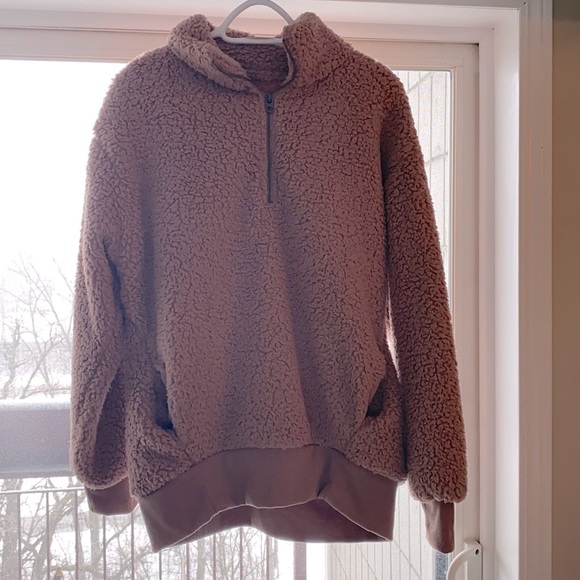 American Eagle 1/4 zip Sherpa pullover - Picture 1 of 5